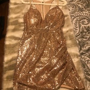 Gold sequin dress